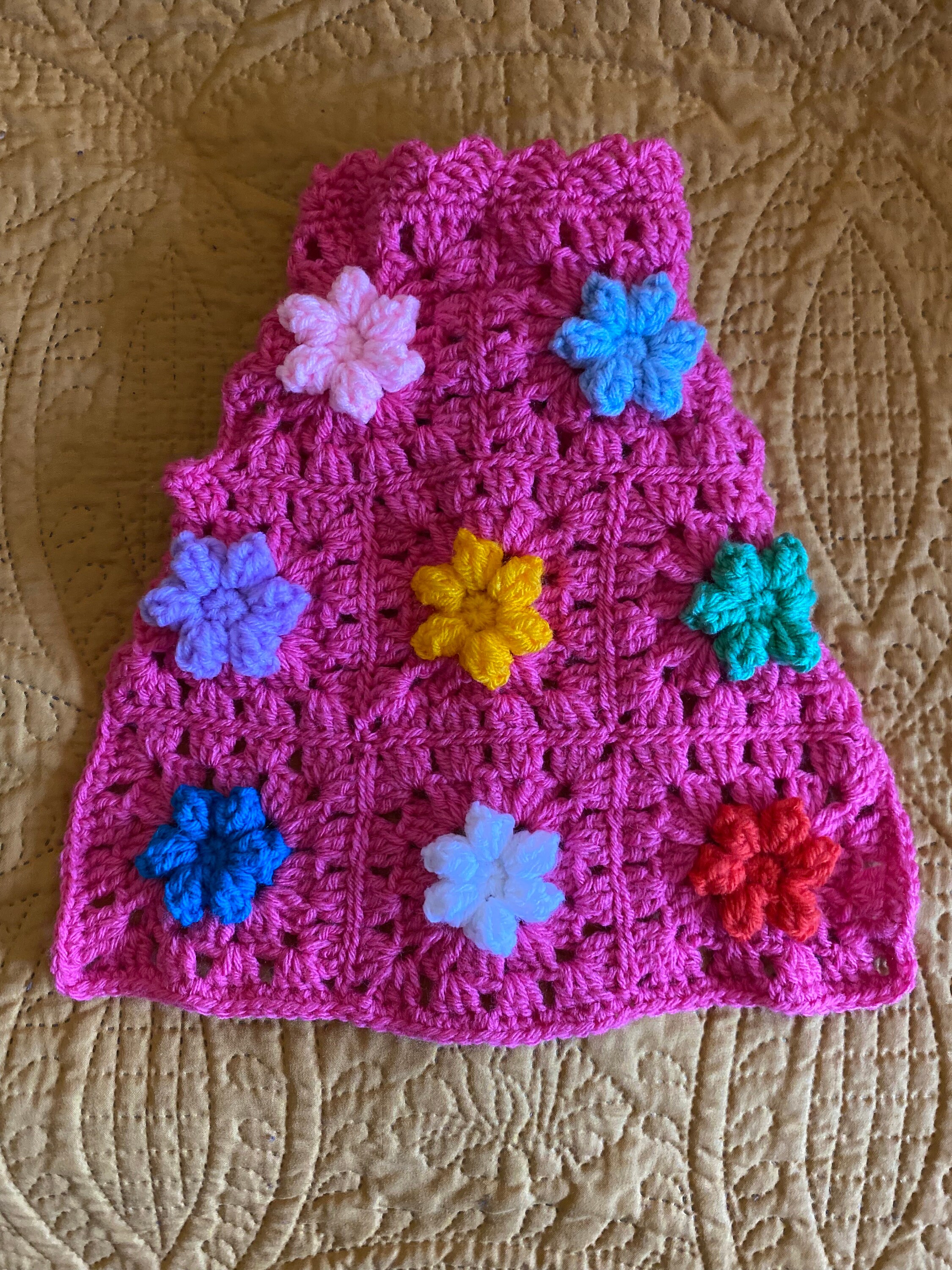 Knitted Dog Sweater -- Pup Garden - SMALL (Pink)