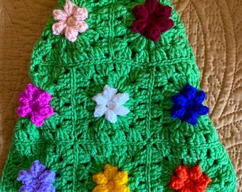 Knitted Dog Sweater -- Pup Garden - SMALL (Green)