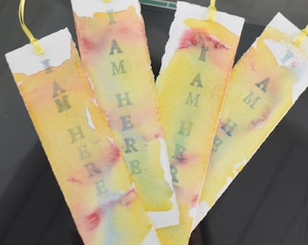 "I AM HERE" bookmarks Original watercolor