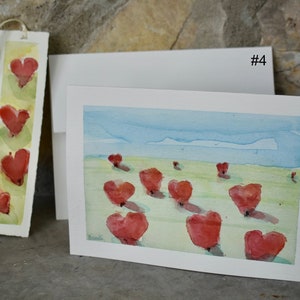 Planta y cultiva corazones amorosos. Tarjetas con ilustraciones originales de acuarela con marcapáginas a juego. Un bonito regalo para regalar o enviar con 1 sello