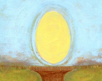 Egg balanced on a pedestal