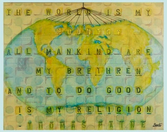 The World is My Country, Thomas Paine quote digital print