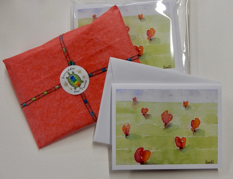 Growing Hearts set of 6 notecards