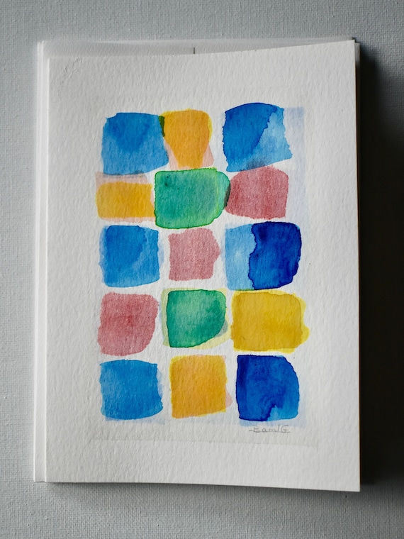 Hand painted notecards, "Stained Glass"