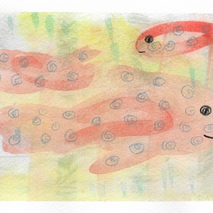 Hand painted notecards, Polka Dot Fish