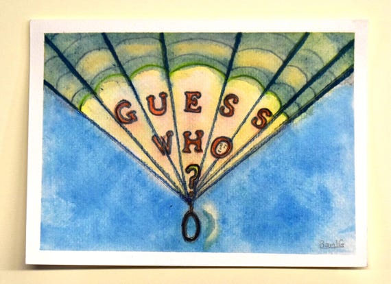 Guess who? Love you, Miss you, Thank you - notecards