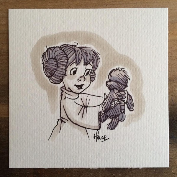 Original, signed "Wookiee The Chew" drawing - "You Hear That, Chew?" by James Hance