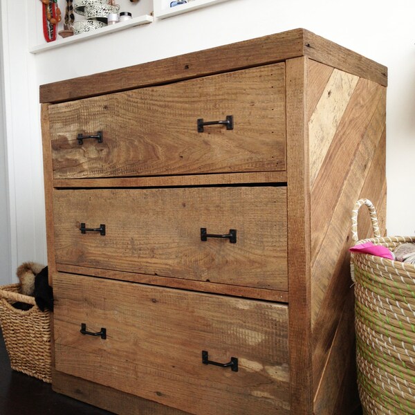 RESERVED for Cathy - - Two Handcrafted Reclaimed Barn Wood Dressers - - Chevron & Leonids