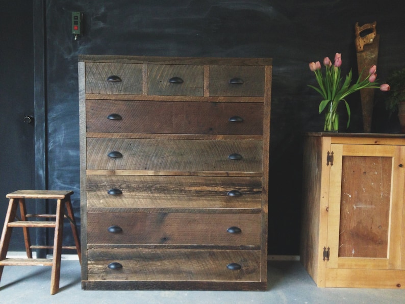 Rustic Modern Reclaimed Barn Pallet Wood Dresser Vintage Image 0