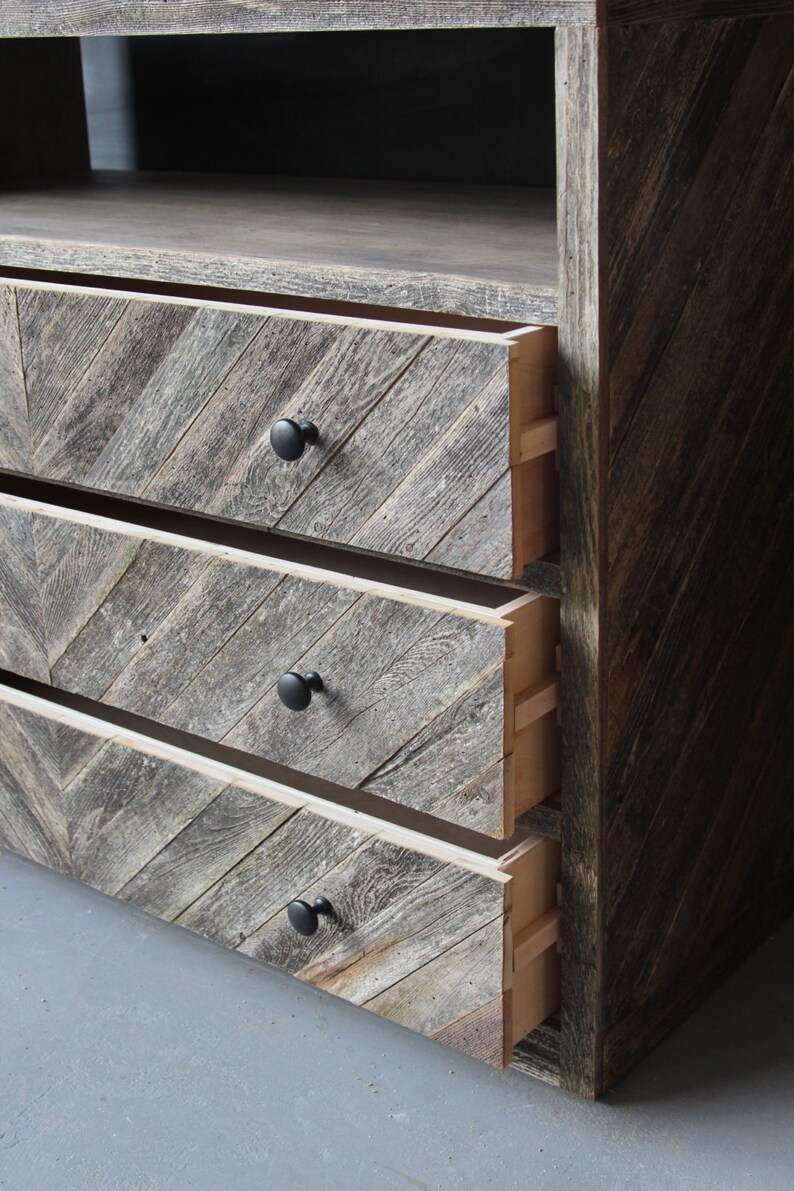 Reclaimed Barn Wood Dresser Console Sideboard Media Stand Etsy