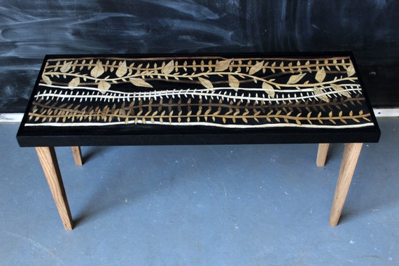 Hand Painted Reclaimed Wood Coffee Table Minimal Mid Century - Painted Reclaimed Wood Coffee Table Hand Painted Reclaimed Wood Coffee Table Minimal Mid Century - Painted Reclaimed Wood Coffee Table