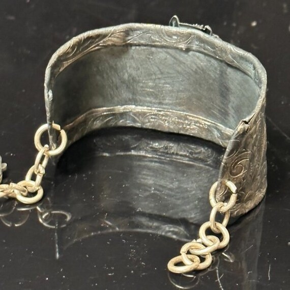 アクセサリー vintage Silver Horse Cuff Bracelet Horse Head Sterling Silver 925 Cuff Bracelet Victorian Floral