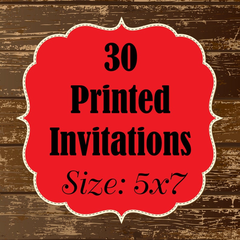 30 Printed Invitations 5x7 flat invitations | Etsy