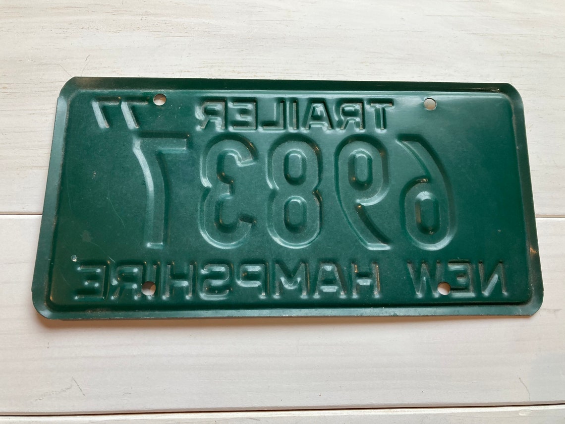 Vintage New Hampshire Trailer License Plate 1977-1978 - Etsy