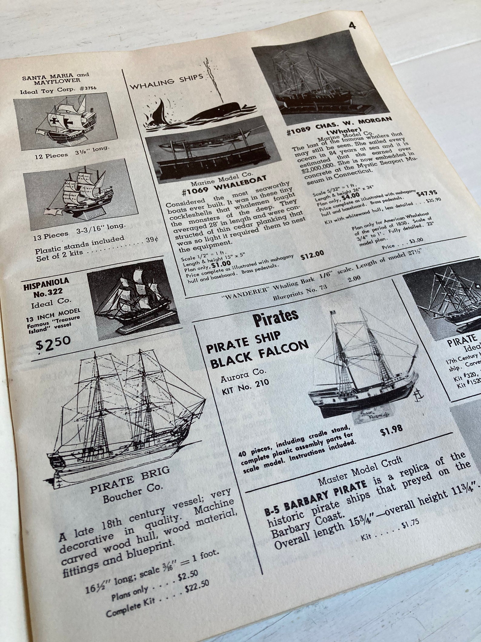 Vintage Scale Model Ship Catalog 1958 James Bliss & Co Boston, MA
