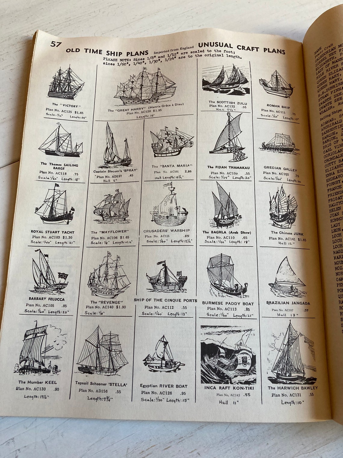 Vintage Scale Model Ship Catalog 1958 James Bliss & Co Boston, MA