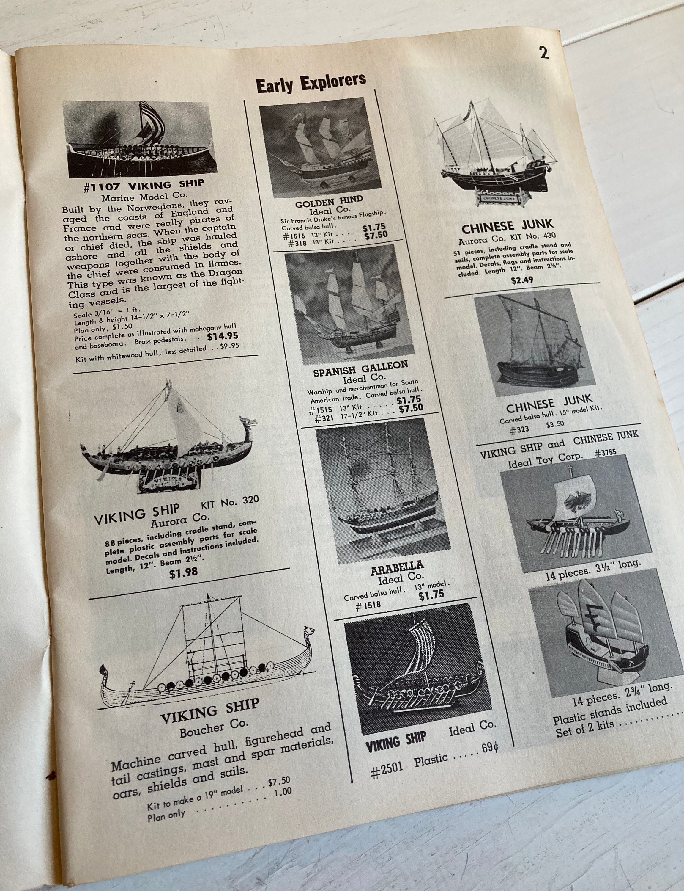 Vintage Scale Model Ship Catalog 1958 James Bliss & Co Boston, MA