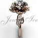 14k Rose Gold Diamond Unusual Unique Flower Engagement Ring | Etsy