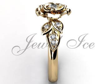 ANILLO DE COMPROMISO 14K ORO AMARILLO CON PIEDRA EVA ABBA JOYAS