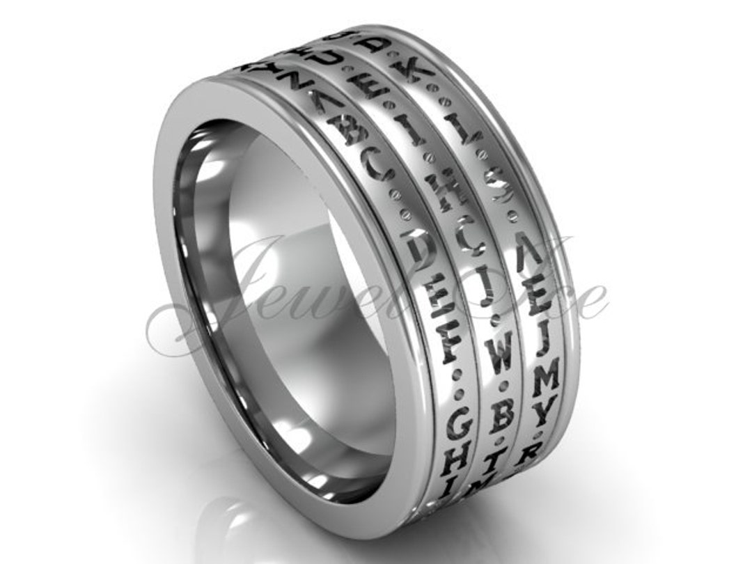 Platinum Three Row Spinner Da Vinci Cryptex, Codex, Decoder Ring LB ...