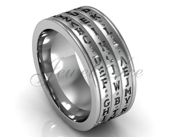 Platinum three row spinner Da Vinci cryptex, codex, decoder ring LB-2025.
