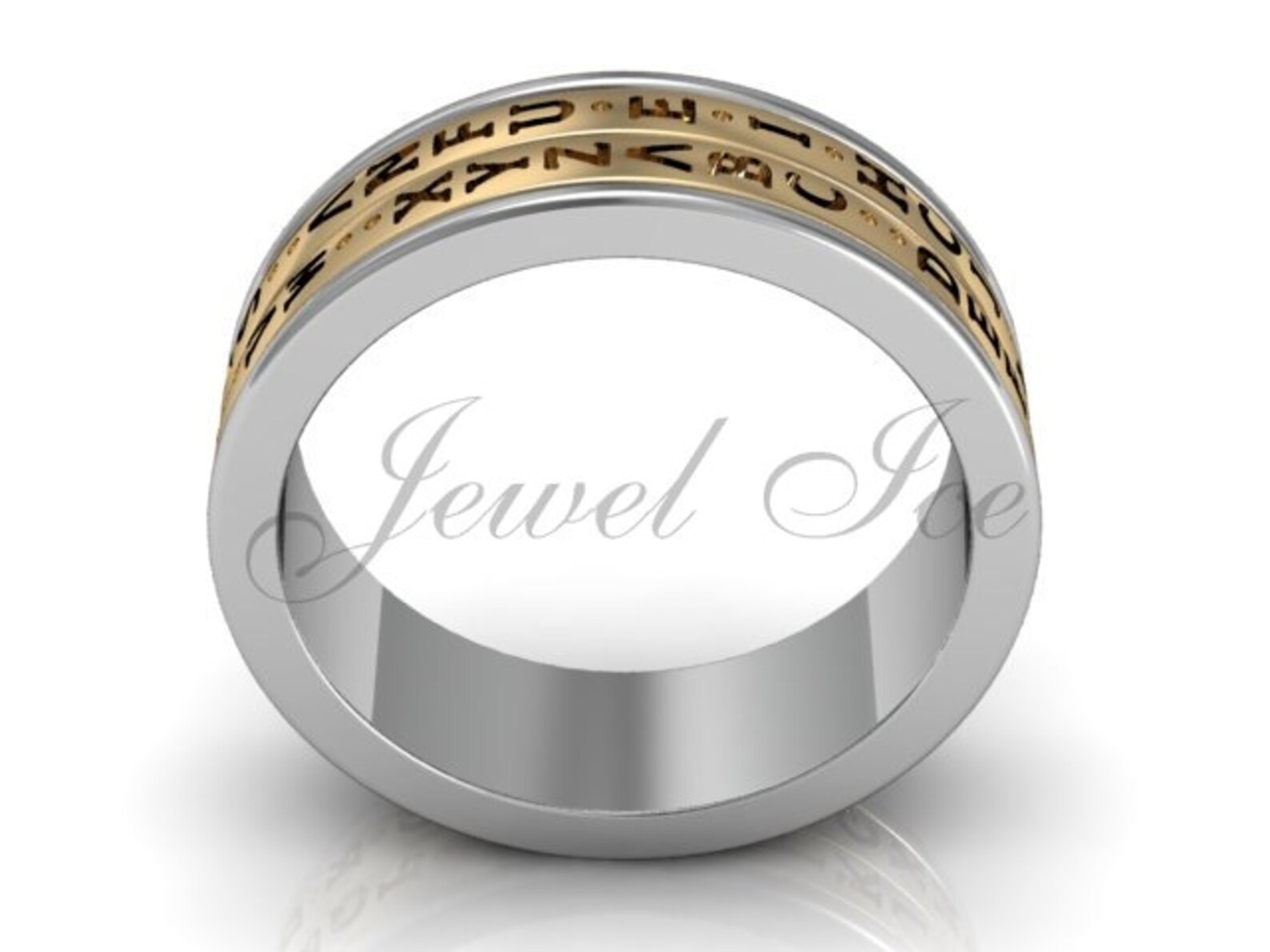 Decoder Ring 14k White and Yellow Gold Two Row Spinner Da - Etsy