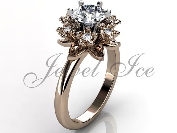 14K Yellow Gold Three Cluster Solitaire Diamond Engagement Ring Flower Set 3  CT. - JFL Diamonds & Timepieces