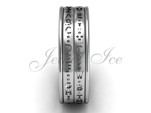 Decoder Ring Platinum Two Row Spinner Da Vinci Cryptex Codex - Etsy