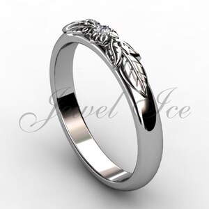 Diamante de platino inusual alianza floral única libra-2014.