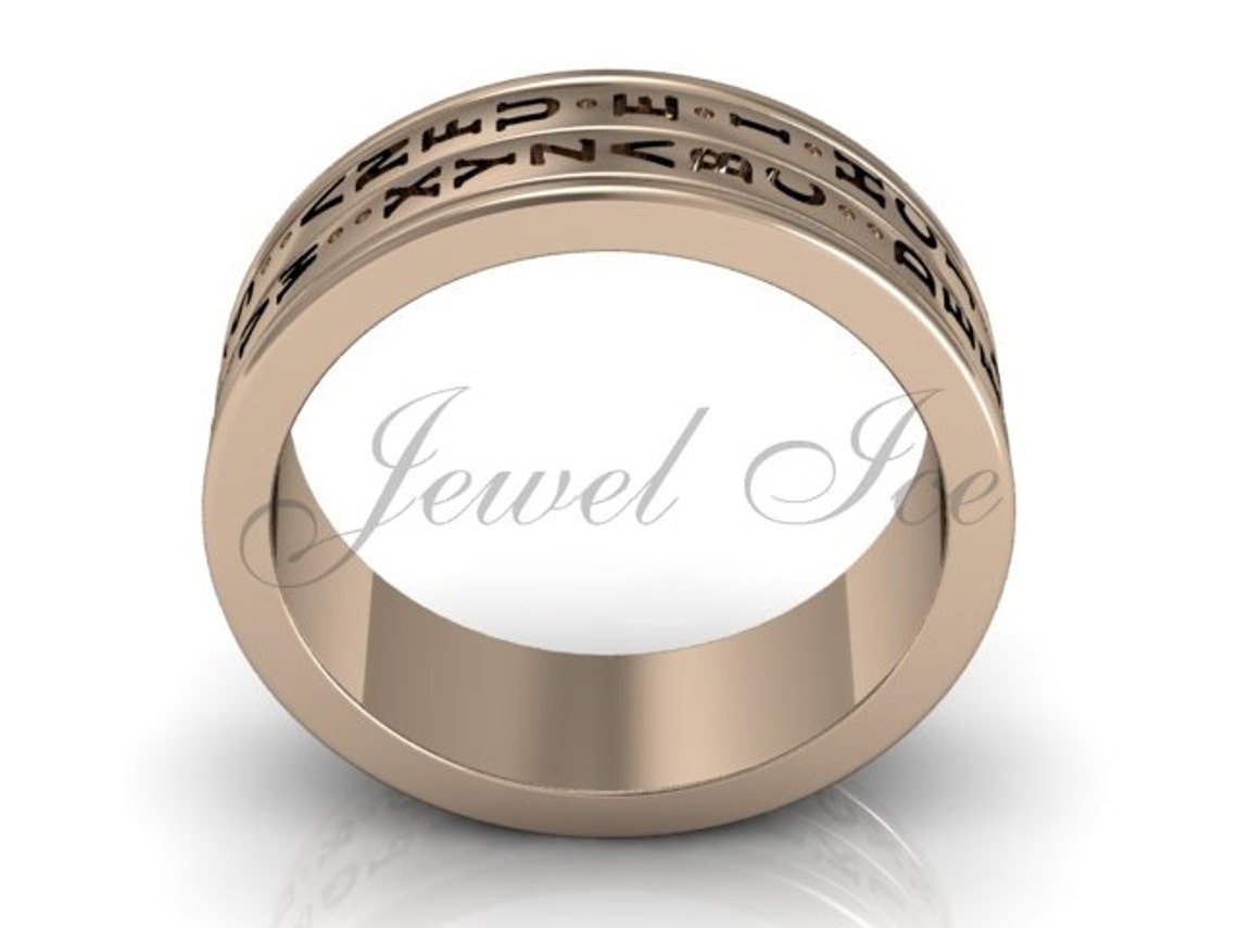 Decoder Ring 14k Rose Gold Two Row Spinner Da Vinci Cryptex | Etsy