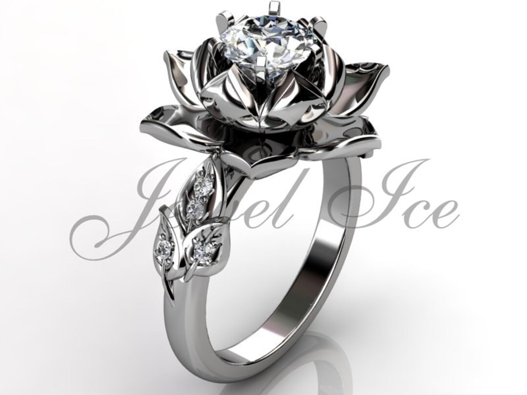 Lotus flower engagement ring discount