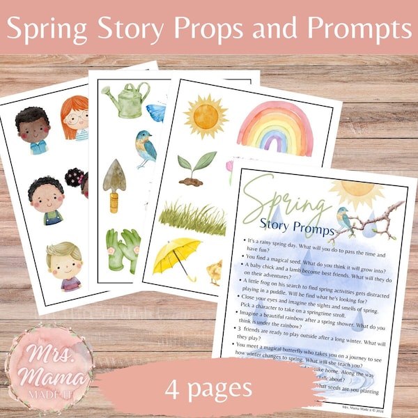 Spring Story Telling Props and Idea Prompts for Play, Sensory Bin, Classroom Homeschool Waldorf Inspired for Creative Play