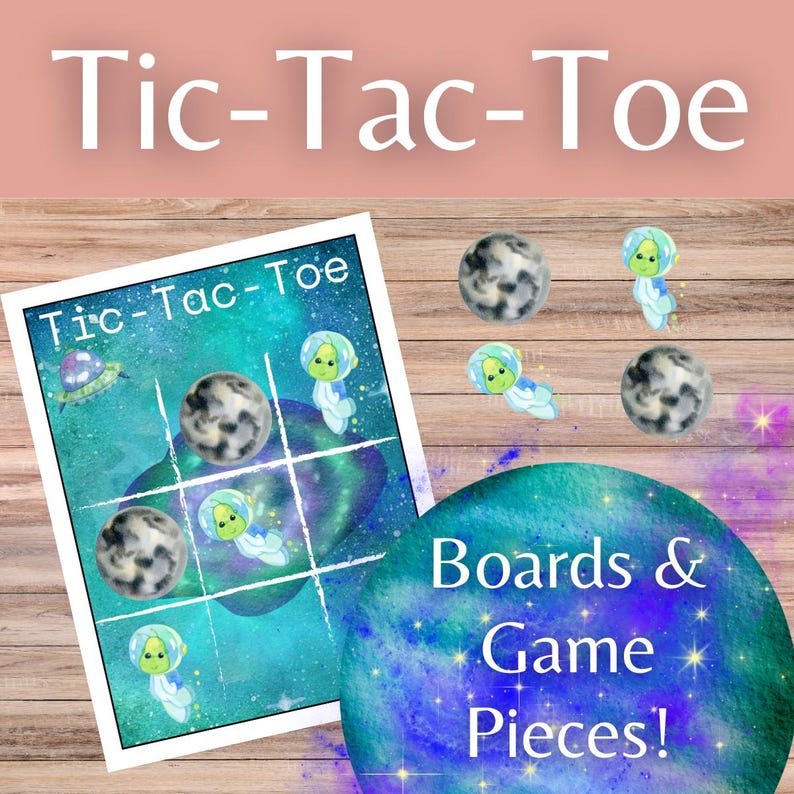 Space Tic Tac Toe Game: Printable Kids Activity (digital Download - Etsy