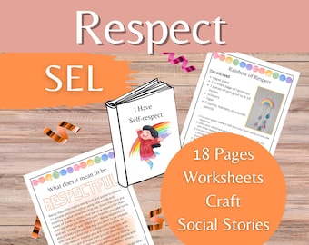 Respect Activities & Printable SEL Worksheets | Social Emotional Learning Character Education Unit for Grades 1-3 — Classroom and Homeschool