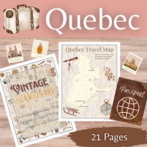 Mini jednostka Quebec Canada Travel dla szkół podstawowych z mapami, zajęciami, kuchnią i wieloma innymi materiałami do geografii w klasie i w domu