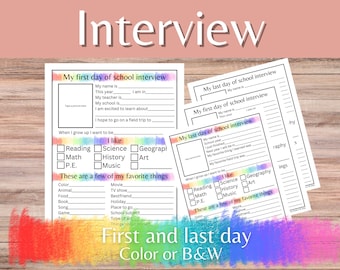 Primo e ultimo giorno di scuola: intervista divertente per bambini, ricordi del ritorno a scuola a colori e in bianco e nero per la classe e l'istruzione parentale