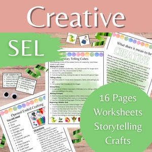 Creativity Activities & Worksheets — Social Emotions Learning Character Education Unit for Grades 1-3 — Homeschool and Classroom Study