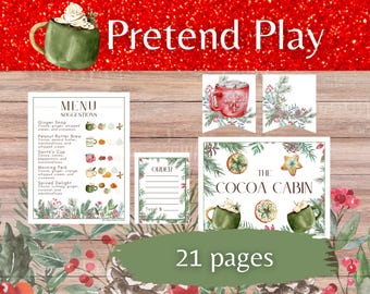 Hot Cocoa Christmas Shop: Pretend Play Printable Set (Digital Download)