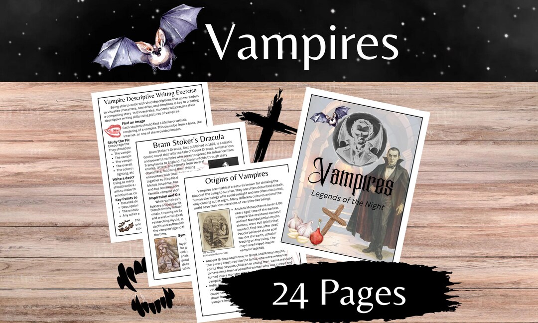 Vampires Mythical Creature Unit Study Folklore, History, & Creative ...