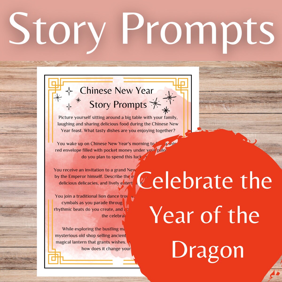 chinese new year story word mat