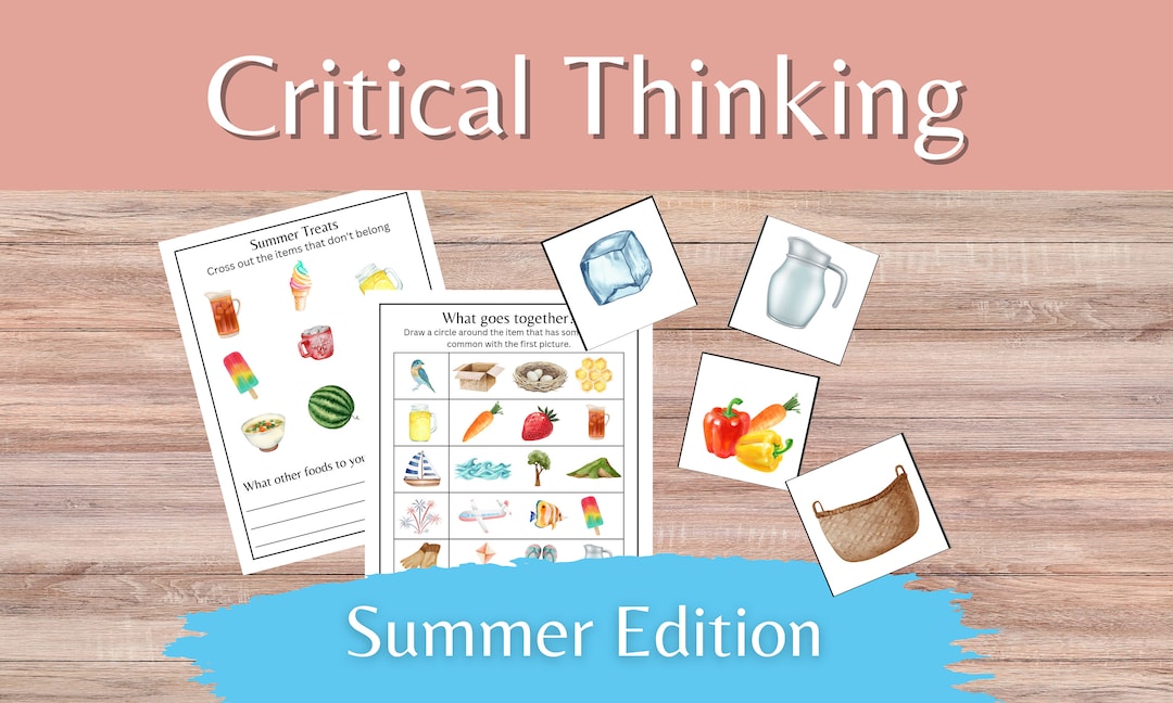 Summer Themed Critical Thinking Worksheets for Early Elementary