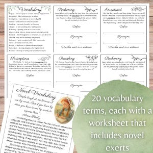 Anne of Green Gables Novel Vocabulary Unit — 20 Study Words and ...