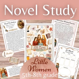 Unité d'étude du roman Petites femmes - 5e-8e année, école à la maison (téléchargement numérique)