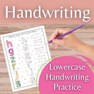 Hojas de trabajo para trazar letras minúsculas del alfabeto de donuts / Páginas para practicar la escritura a mano – Centro de reconocimiento de letras para preescolar y jardín de infantes