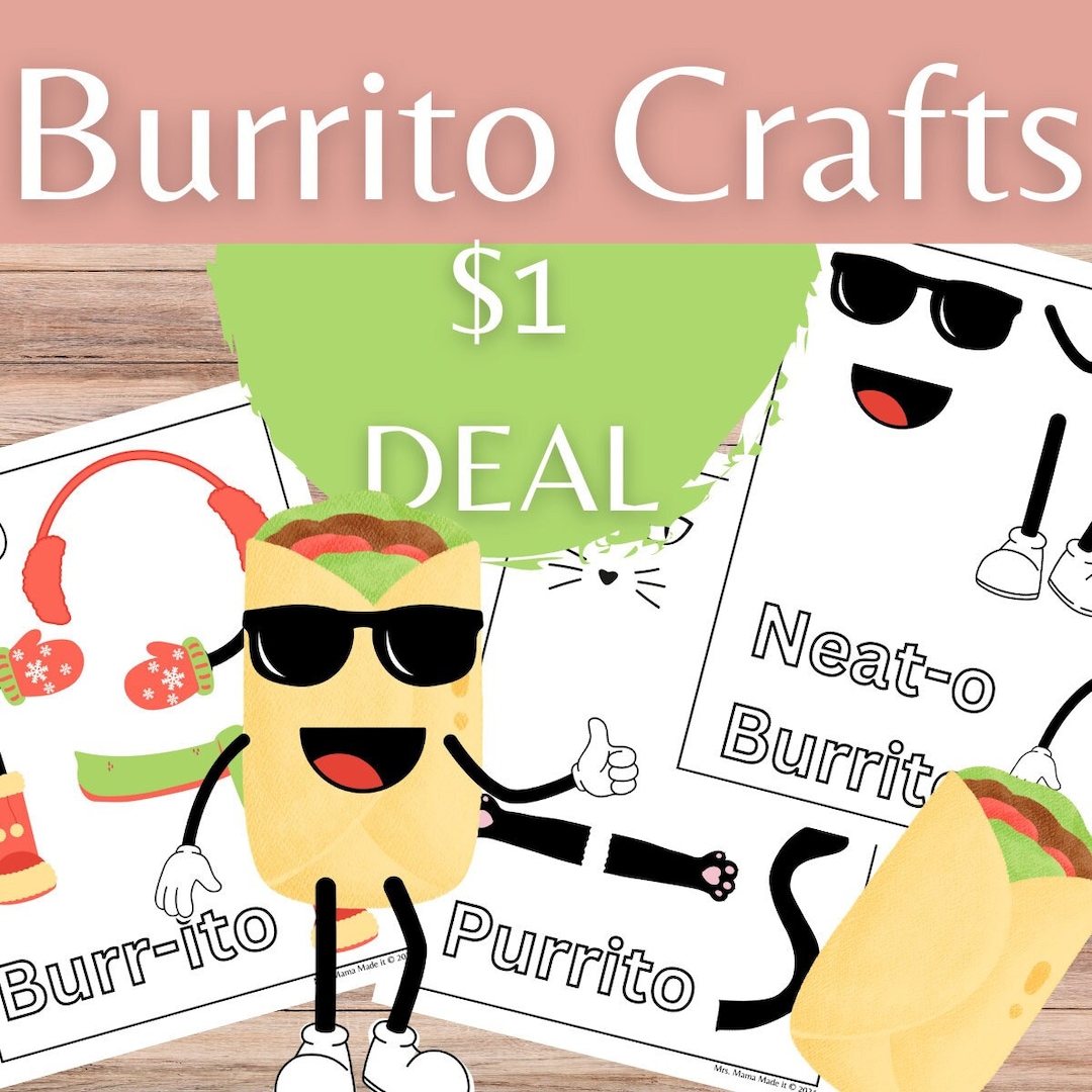 National Burrito Day Craft for Classroom Boards or Homeschool