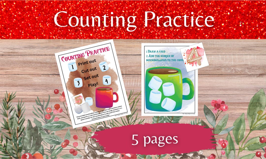 Chocolate Counting Math Christmas Cocoa Counting Activity: Math Game โ Math Center (digital ...