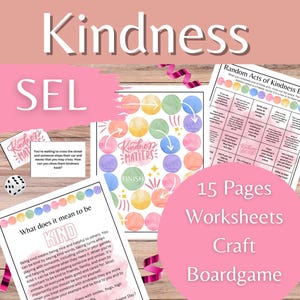 Freundlichkeit Soziales Emotionales Lernen Druckbare Aktivitäten und Arbeitsblätter — Charakter Lerneinheit mit Spiel, Handwerk & Bingo — 1.-3.Grad