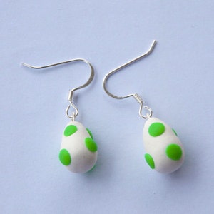 yoshi egg super mario earrings - nintendo earrings - super mario bros inspired nintendo gifts