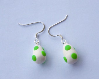 yoshi egg super mario earrings - nintendo earrings - super mario bros inspired nintendo gifts