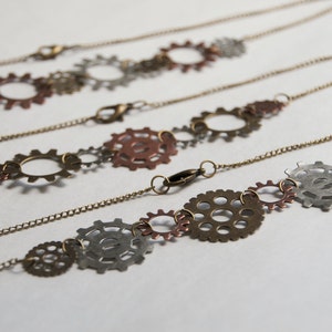 steam punk gear necklace - gear jewelry - steampunk necklace jewelry - mechanical jewelry - gear - gears